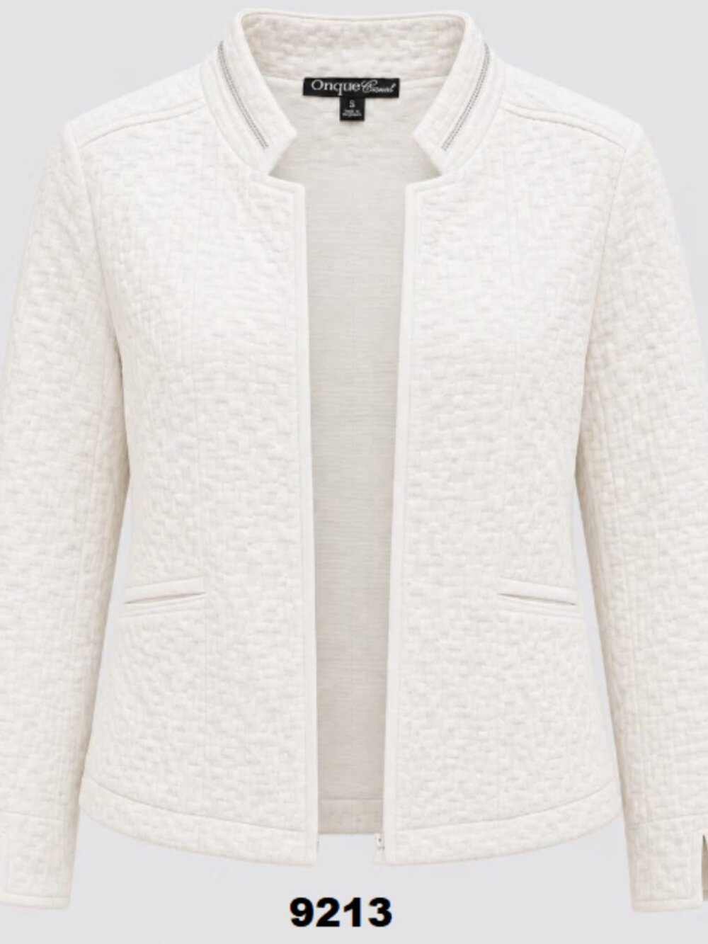 NWT Onque Casual Marina Day Trip Fly-Away Texture Jacket W/Rhinestone Collar 2XL